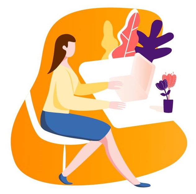 ilustración trabajo con ordenador